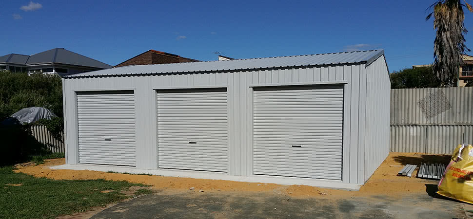Triple Door Garage - Shire of Murray - Supplied and Build by Roys Sheds