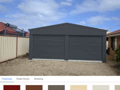 Colour Visualiser Double Garage Sinagra X X   XML Image Site Map   Supplied and Build by Roys Sheds