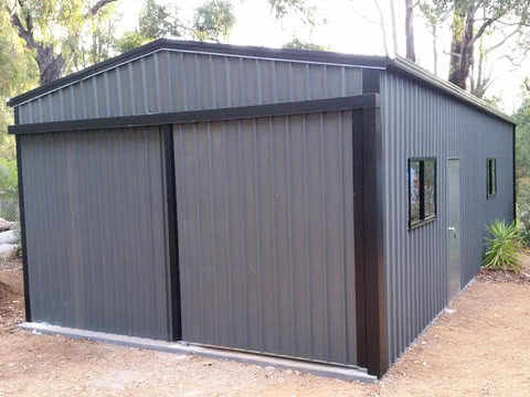 Single Sliding Door Shed   Skillion Awning   Supplied and Build by Roys Sheds