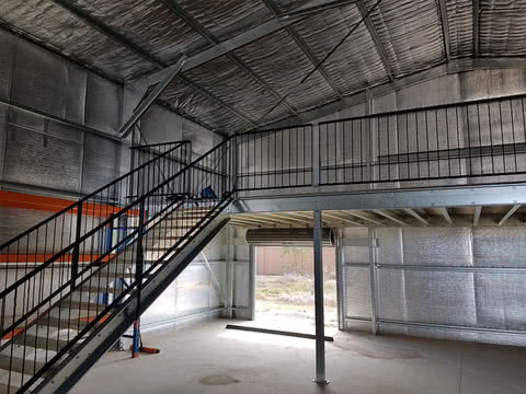 Mezzanine Floor   Jack Knife Staircase   Supplied and Build by Roys Sheds